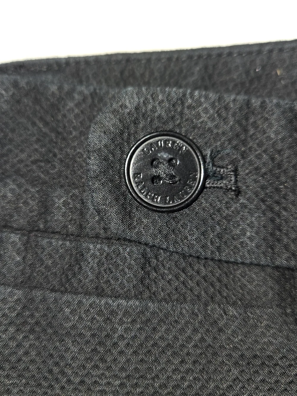 Lauren Ralph Lauren Womens Size 14 Black Textured Shorts Stretch Cotton Mid Rise